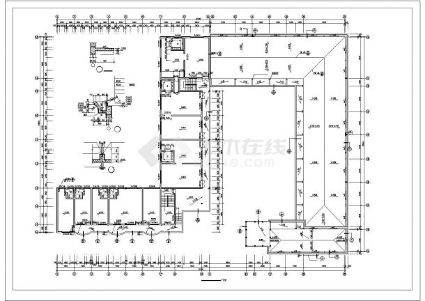2567平方米二层幼儿园教学楼规划设计施工cad图，共八张-图二