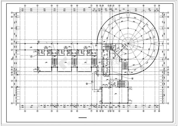淮安幼儿园二层教学楼建筑设计施工cad图，共八张-图二