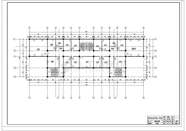 4465平方米六层框架行政办公楼建筑设计cad图-图一