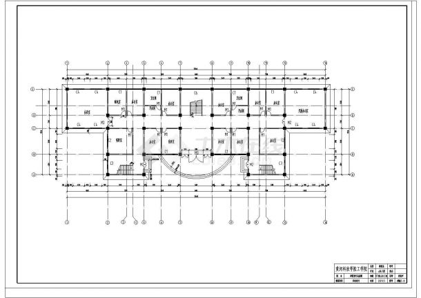 4465平方米六层框架行政办公楼建筑设计cad图-图二