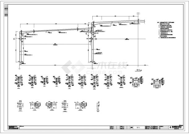 抚顺市某大型五金加工厂单层钢结构厂房全套建筑设计CAD图纸-图一