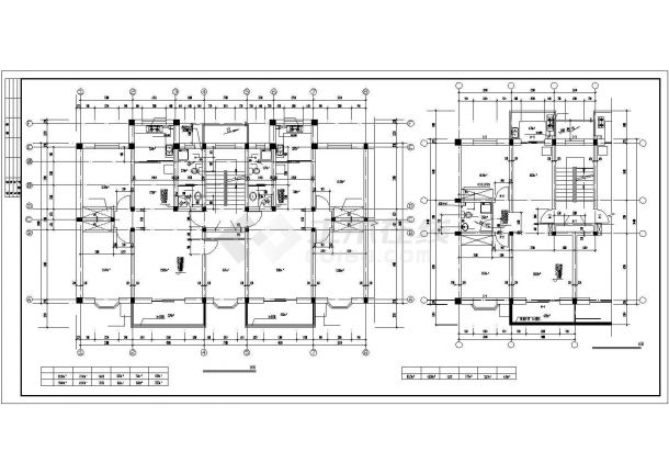 占地1000平米6层砖混结构住宅楼全套建筑设计CAD图纸（含半地下室）-图二