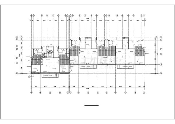 3400平米6层框架结构住宅楼平立剖面设计CAD图纸（含地下室）-图一