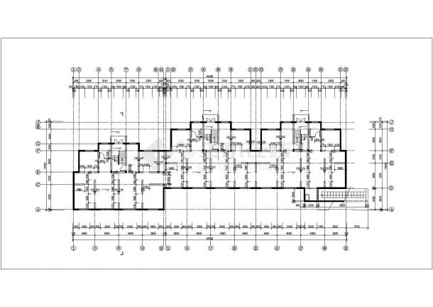 3400平米6层框架结构住宅楼平立剖面设计CAD图纸（含地下室）-图二
