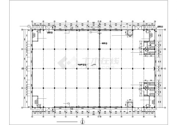 深圳某加工厂5600平米2层框架结构加工车间平立剖面设计CAD图纸-图二