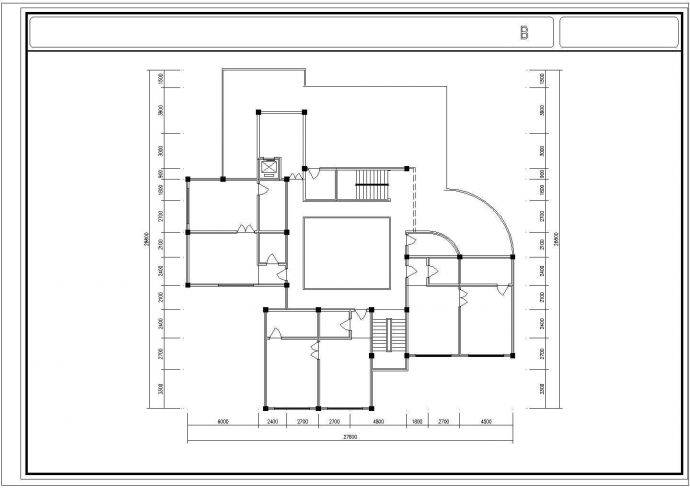 德明幼儿园二层教学楼规划设计建筑施工cad图，共四张_图1