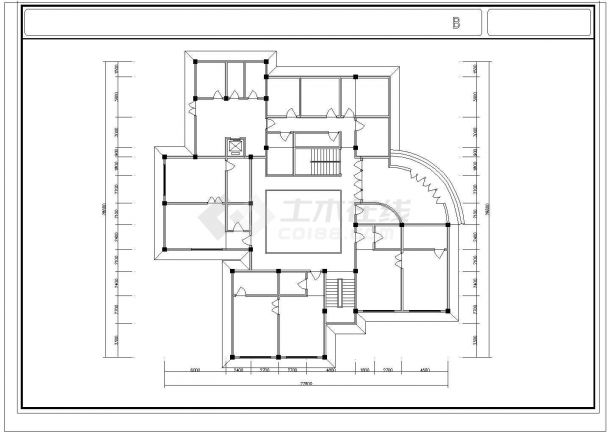 德明幼儿园二层教学楼规划设计建筑施工cad图，共四张-图二