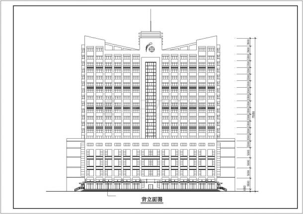 驻马店市人民路某19层框架结构商务大酒店建筑设计CAD图纸-图一