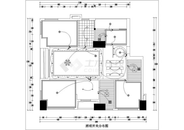 厦门市光明大酒店内部商务套房全套装修施工设计CAD图纸-图一