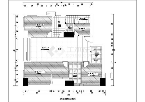 厦门市光明大酒店内部商务套房全套装修施工设计CAD图纸-图二