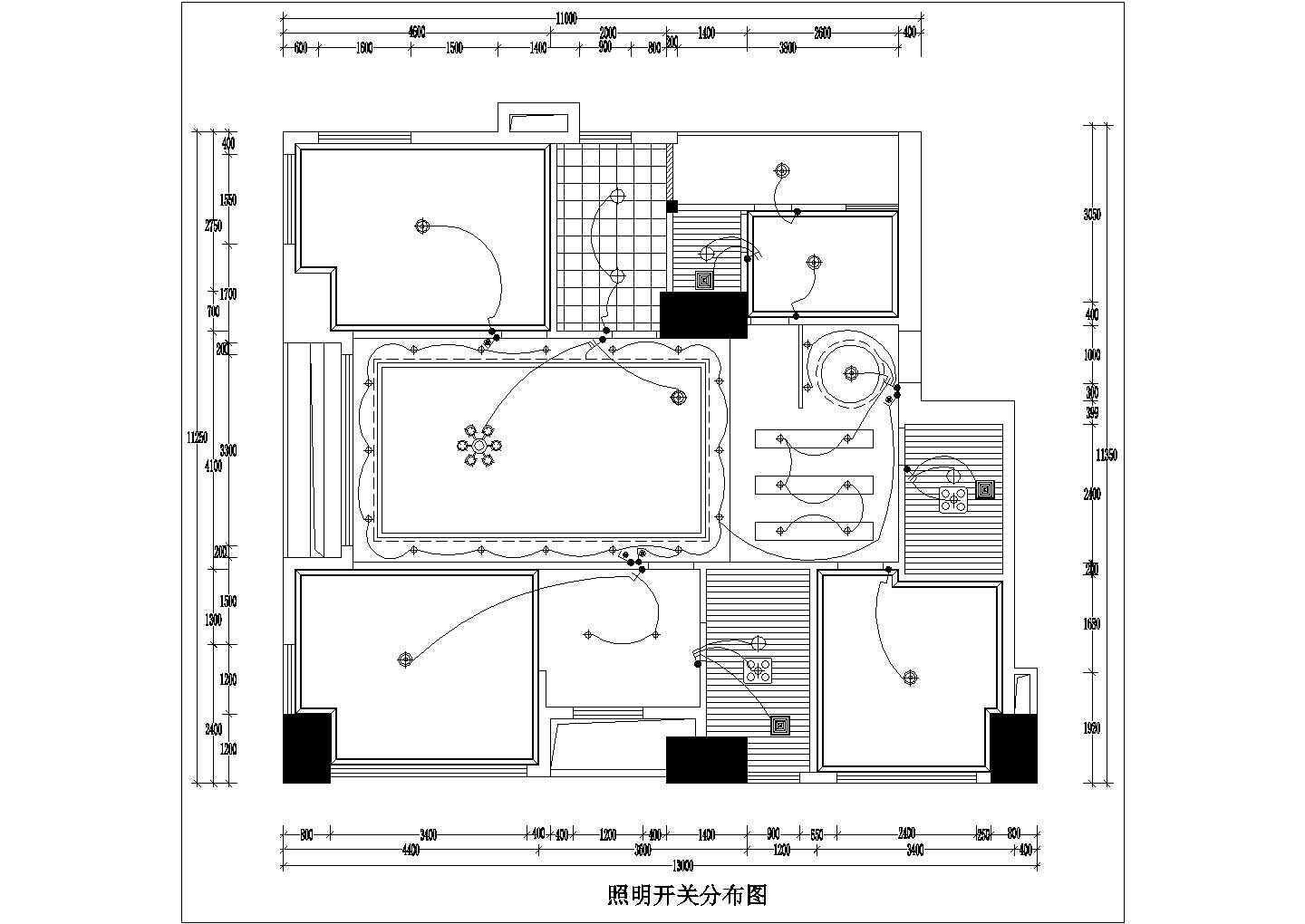 厦门市光明大酒店内部商务套房全套装修施工设计CAD图纸