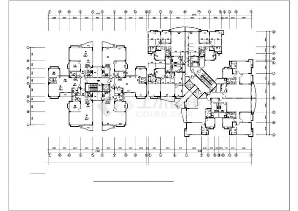 徐州市紫阳花园小区1.1万平米13层框架结构住宅楼平立面设计CAD图纸-图一
