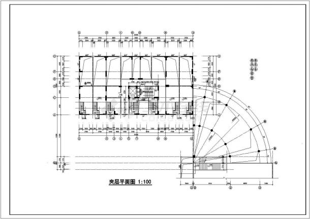 9500平米12层框架结构住宅楼平立剖面设计CAD图纸（含夹层/1-2层商用）-图一
