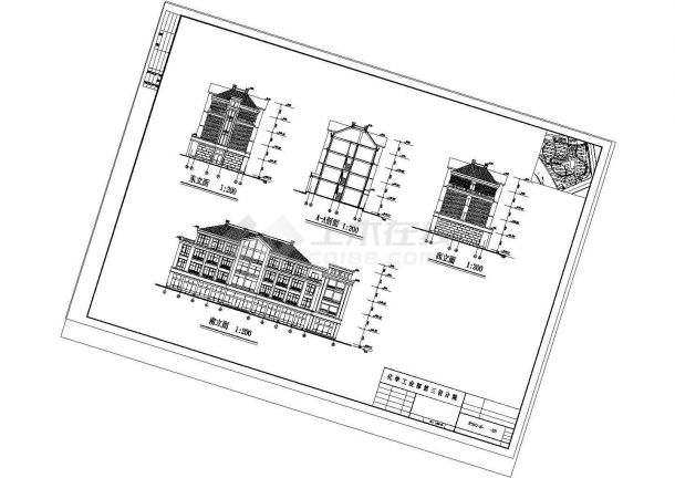 江枫丹郡一期工程幼儿园教学楼设计施工cad图纸，共十九张-图二
