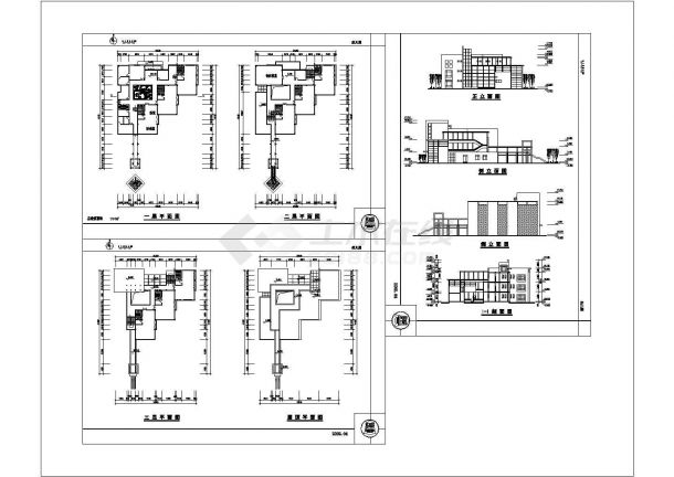 1793平方米幼儿园三层教学楼规划设计建筑施工cad图，共三张-图一