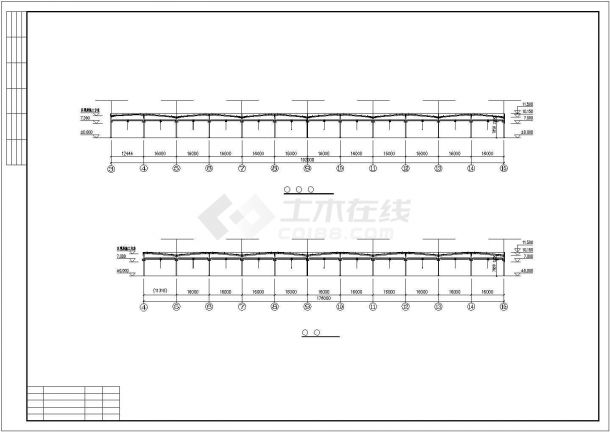上海市奉贤区某化工厂单层钢结构加工厂房全套设计CAD图纸-图二