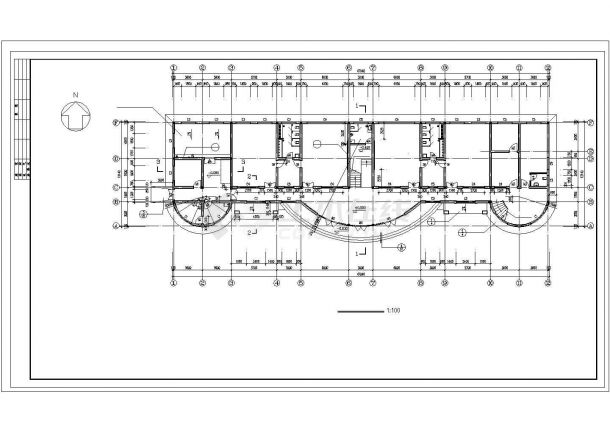 6班：长47米 宽13米 3层幼儿园建筑施工图-图一