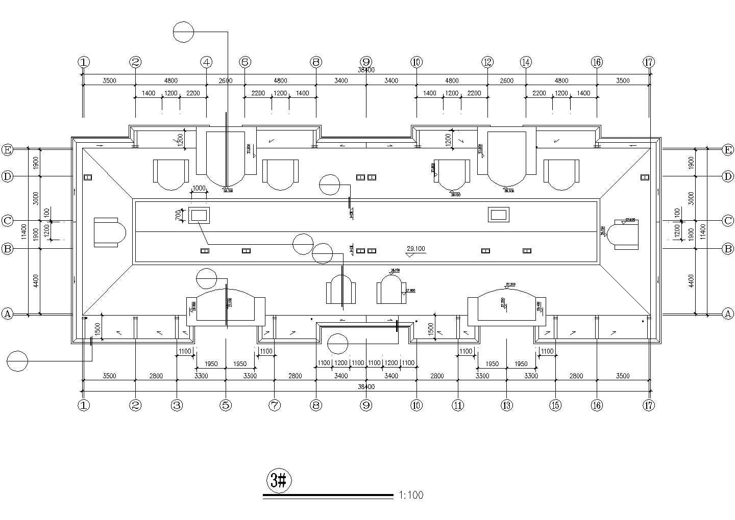 7800平米9+1层框混结构住宅楼平立剖面设计CAD图纸（含半地下室）