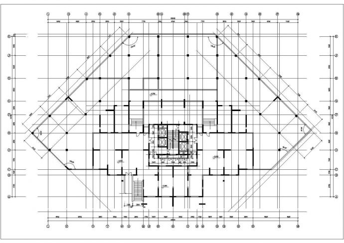 重庆市某小区23+1层框架结构商住楼平立面设计CAD图纸（1-4层商用）_图1