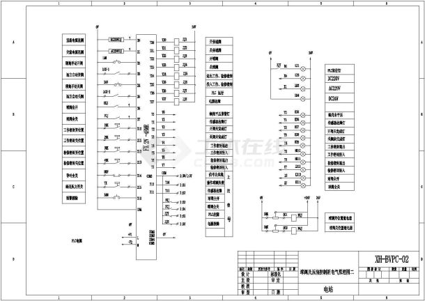典型电站球阀测控装置设计cad详细电气原理图-图二