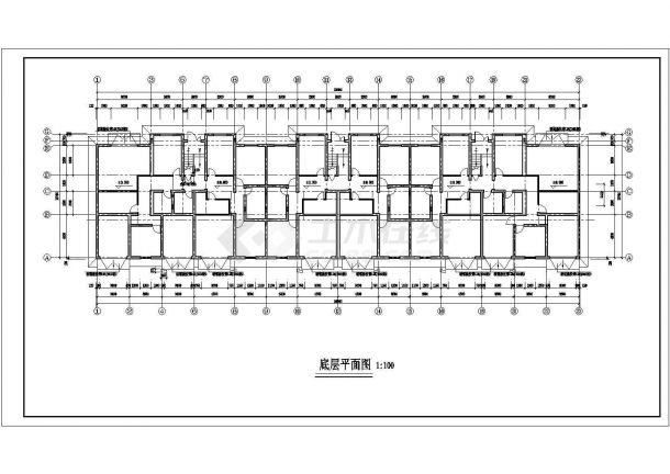 4150平米6层砖混结构民居楼建筑设计CAD图纸（含阁楼和半地下室）-图二