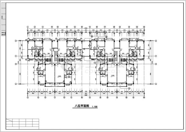 占地1200平米8层框架结构商住楼建筑设计CAD图纸（底层商用）-图二
