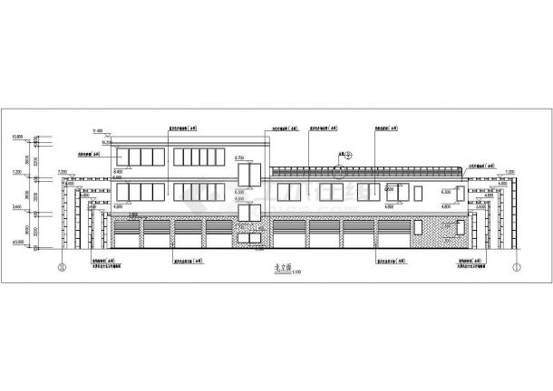 漳州市某社区1100平米3层框架结构休闲会所建筑设计CAD图纸-图二
