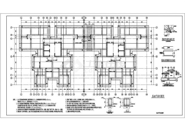 高层配筋砌体剪力墙结构施工CAD图纸-图一