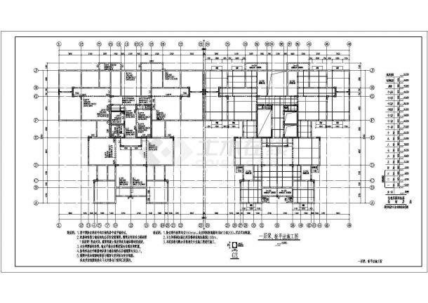 高层配筋砌体剪力墙结构施工CAD图纸-图二