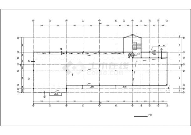 河北幼儿园三层教学楼建筑设计施工cad图，共九张-图一