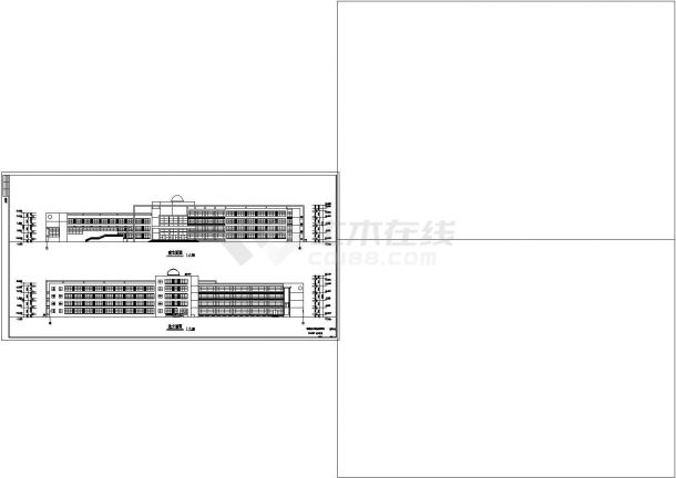 某地区市中心中学学生综合教学楼建筑设计CAD资料-图二