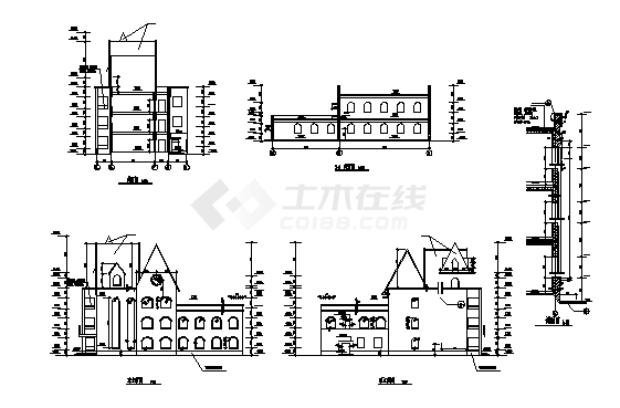 连云港某幼儿园教学楼建筑设计施工cad图纸-图一