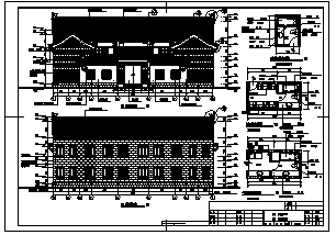 四合院设计_某二层仿古四合院建筑施工cad图，含效果图-图二