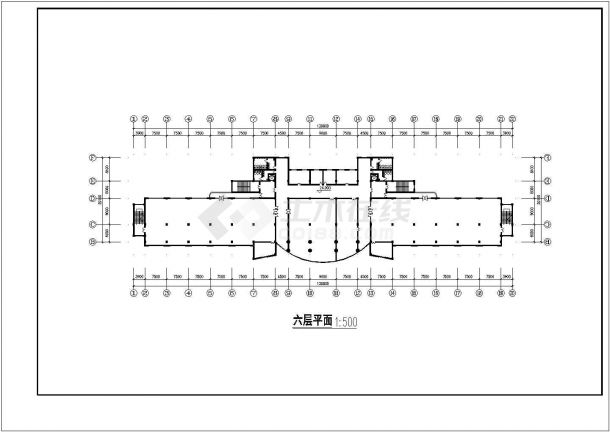 某地区市郊大学生学术图书中心建筑完整设计CAD资料-图二