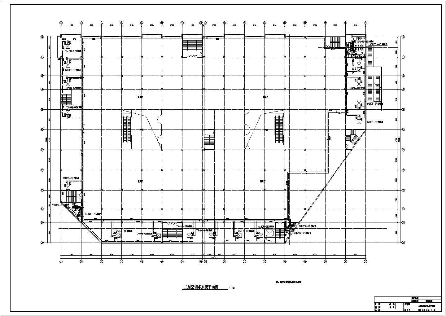某地双层商业中心建筑全套空调系统设计施工图（含给排消防设计）