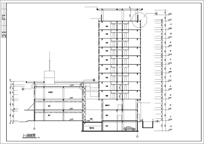某地区市郊学院宿舍建筑完整设计CAD资料_图1