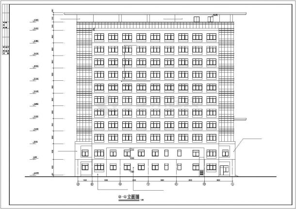 某地区市郊学院宿舍建筑完整设计CAD资料-图二