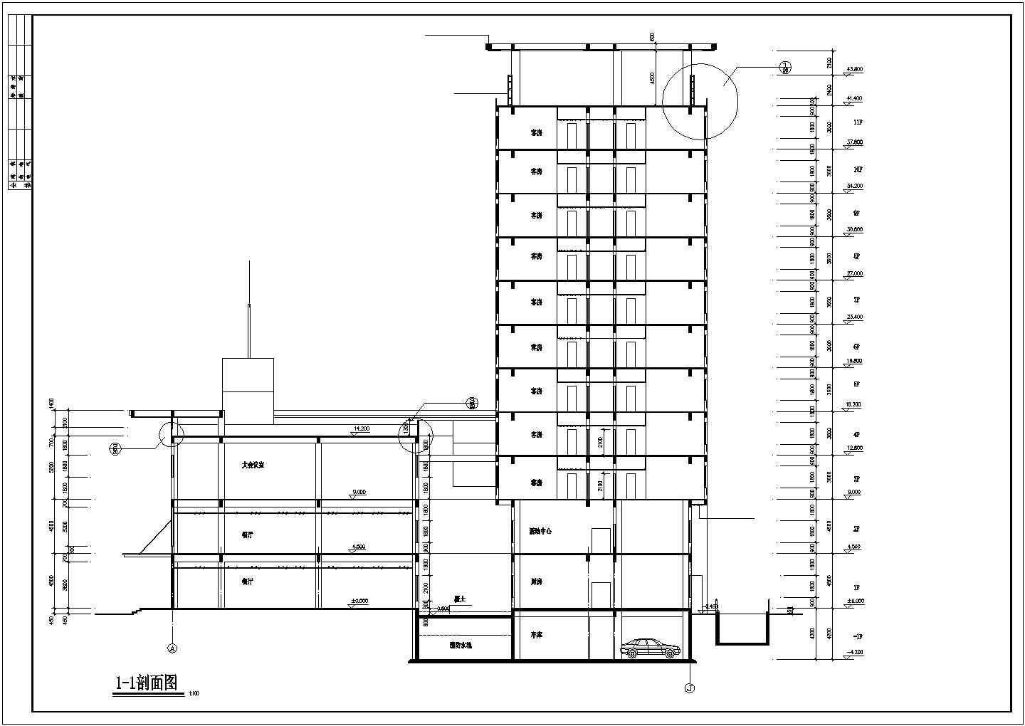 某地区市郊学院宿舍建筑完整设计CAD资料