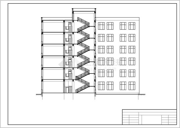 某6层框架结构凹字形教学楼毕业设计cad建筑施工图（含设计说明，含结构设计，含计算书、开题报告）-图二