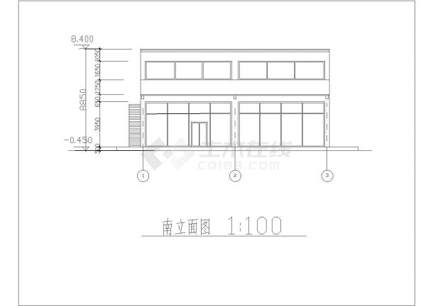 安徽省合肥市某二层咖啡馆建筑方案CAD图纸（含总平面图）-图一