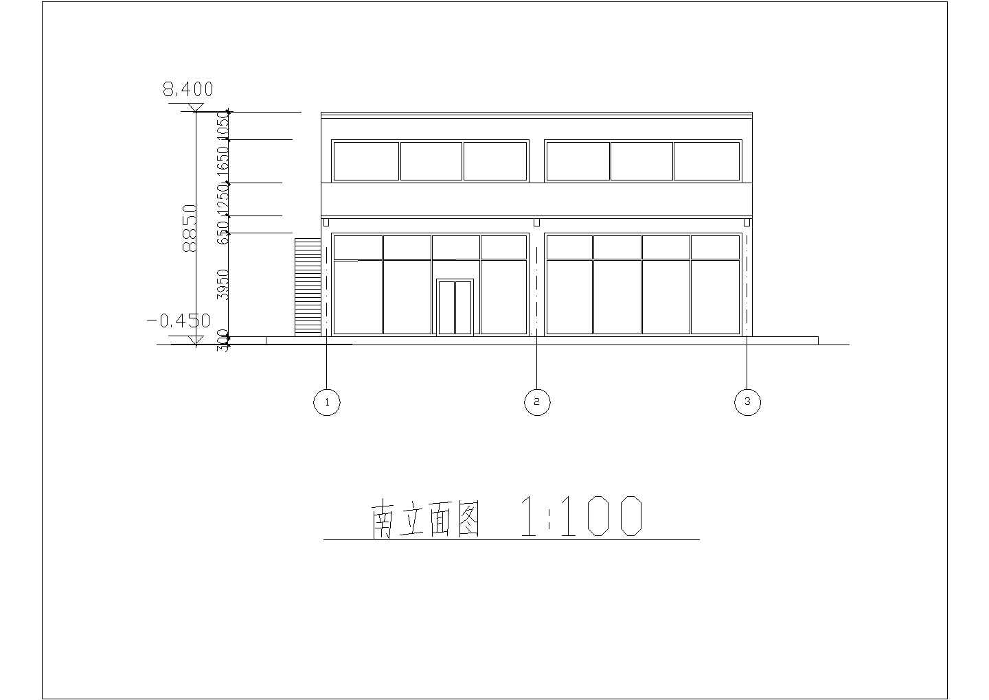 安徽省合肥市某二层咖啡馆建筑方案CAD图纸（含总平面图）