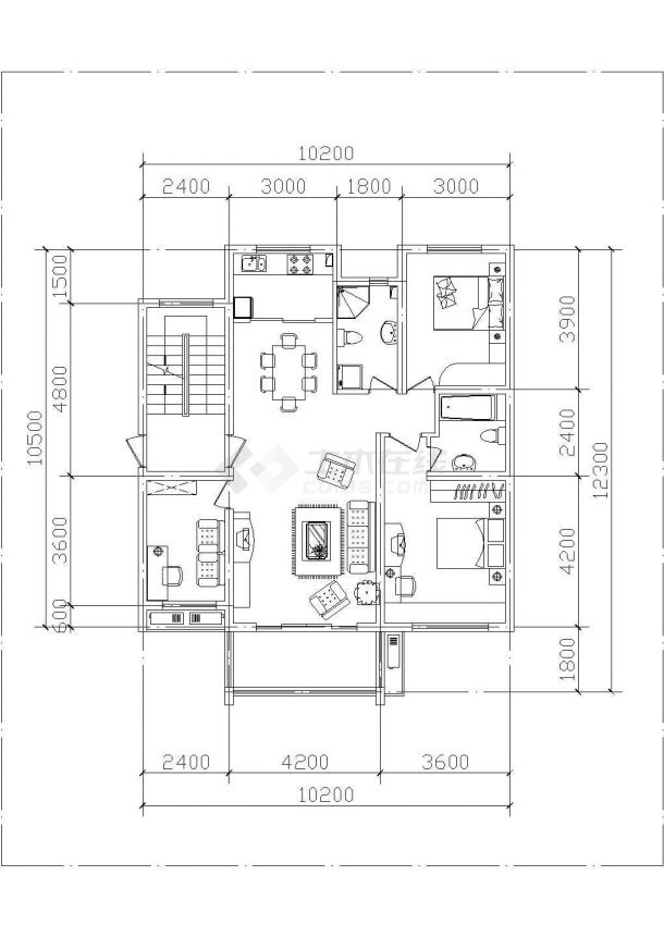 银川市某新建小区70-140平米左右的平面户型设计CAD图纸（共16张）-图二