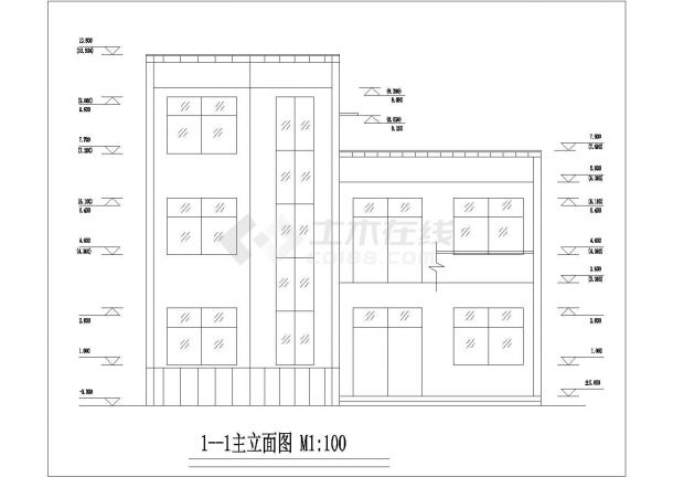 郑州市某村镇3层砖混结构民居住宅楼其他建筑设计CAD图纸-图二