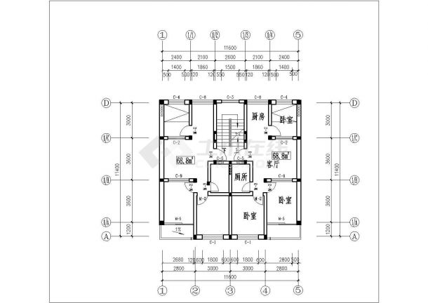 常州市某小区68-93平米左右的二房平面户型设计CAD图纸（4张）-图一