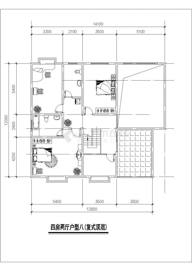 烟台市某新建小区60-150平米的平面户型设计CAD图纸（共37张）-图一