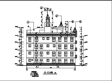 1829平米某4层L型幼儿园教学楼建筑设计施工cad图纸-图二