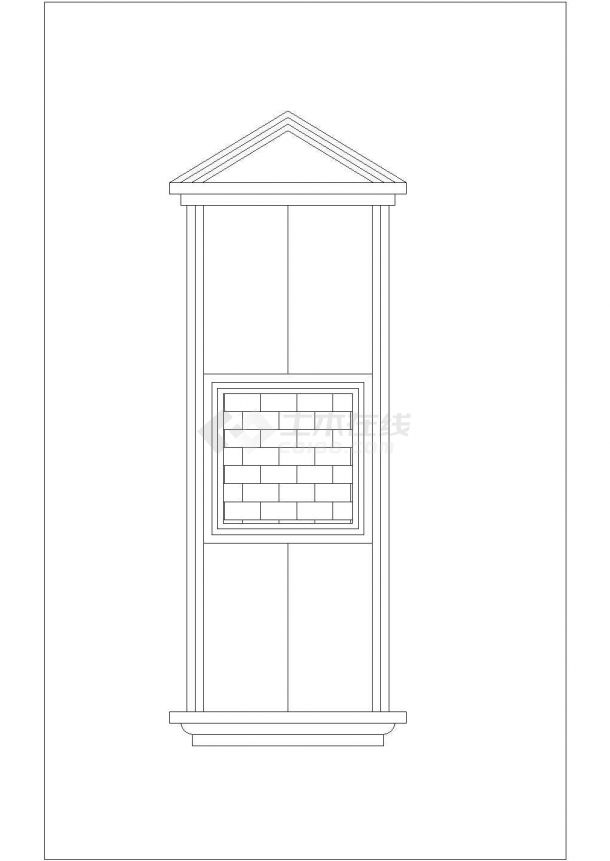 壁神构件窗套中的连窗窗套总建筑设计CAD详图-图二