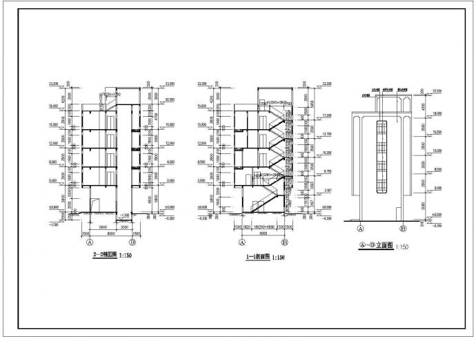 绵阳市某商业街五层框混结构知名连锁大酒店建筑设计CAD图纸_图1
