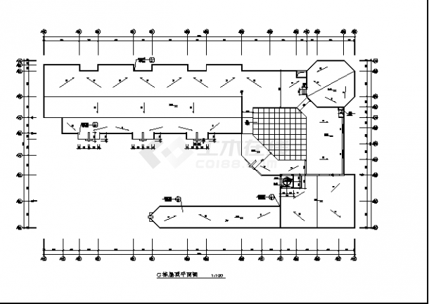 泗洪某小区3层幼儿园教学楼建筑设计施工cad图纸-图二