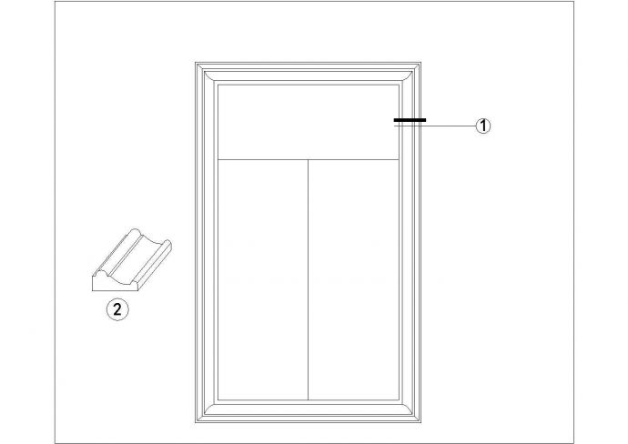 壁神构件窗套中的四方窗套总建筑设计CAD详图_图1